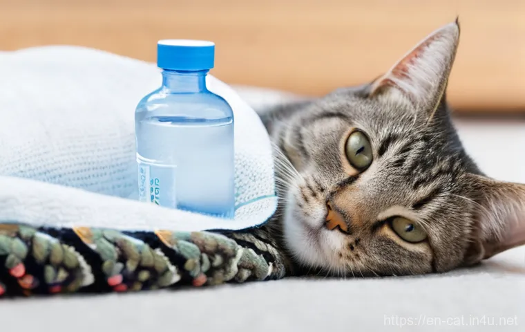 고양이 보험 추천 - **Prompt:** A serene and happy pet parent, a man in his early 40s, smiling softly while sitting comf...