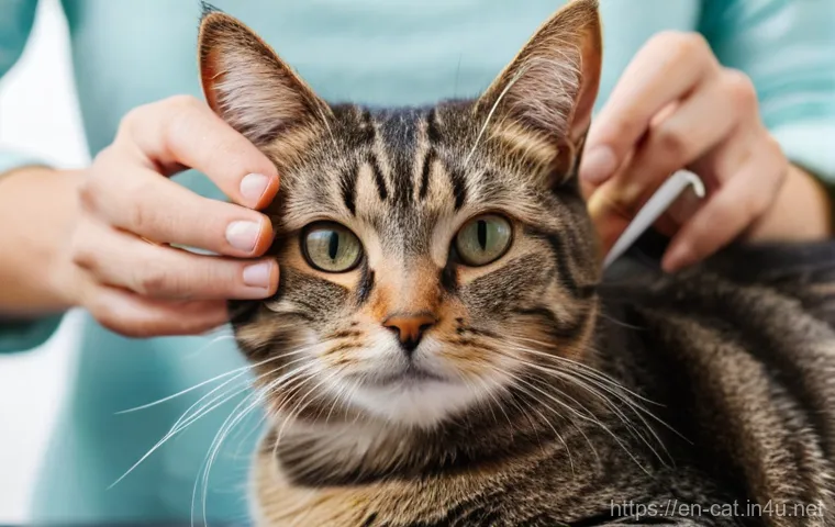 고양이 털 엉킴 방지법 - **Prompt:** A serene indoor scene depicting a person gently grooming a magnificent long-haired Maine...