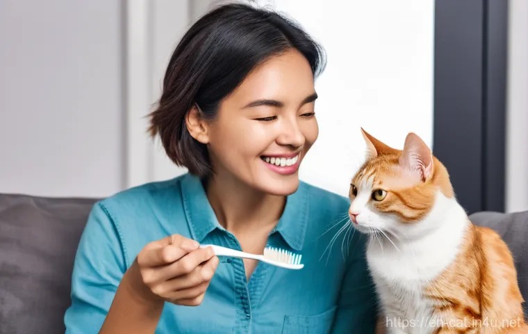 고양이 이빨 관리 - **Prompt:** A gentle, realistic close-up of a ginger tabby cat (similar to the described "Leo") in a... 고양이 이빨 관리 - **Prompt:** A gentle, realistic close-up of a ginger tabby cat (similar to the described "Leo") in a...